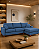 Sofá Belvaro em Linho Impermeável Azul 3 Lugares 2,44m Com Chaise Direito - Imagem 1