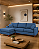 Sofá Belvaro em Linho Impermeável Azul 3 Lugares 2,44m Com Chaise Esquerdo - Imagem 1