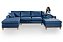 Sofá Torvani Com Chaise Dupla 3,15m em Linho Azul - Imagem 4