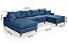 Sofá Torvani Com Chaise Dupla 3,15m em Linho Azul - Imagem 2