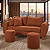 Sofá em Bouclê Terracota Living 3 Lugares 185cm + Par de Puff - Imagem 13