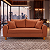 Sofá em Bouclê Terracota Living 3 Lugares 185cm + Par de Puff - Imagem 4