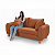 Sofá em Bouclê Terracota Living 3 Lugares 185cm - Imagem 4