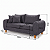 Sofá em Bouclê Cinza Living 3 Lugares 185cm + Par de Puff - Imagem 2