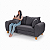 Sofá em Bouclê Cinza Living 3 Lugares 185cm + Par de Puff - Imagem 8
