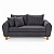 Sofá em Bouclê Cinza Living 3 Lugares 185cm + Par de Puff - Imagem 6