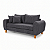 Sofá em Bouclê Cinza Living 3 Lugares 185cm + Par de Puff - Imagem 7