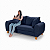 Sofá em Bouclê Azul Living 3 Lugares 185cm + Par de Puff - Imagem 7