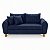 Sofá em Bouclê Azul Living 3 Lugares 185cm + Par de Puff - Imagem 8