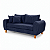 Sofá em Bouclê Azul Living 3 Lugares 185cm - Imagem 3