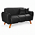 Conjunto Namoradeira Mais 2 Poltronas Dallas em Courino Preto - Imagem 4