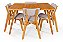 Conjunto Mesa Retangular Ripada Liz 120x80 com 4 Cadeiras em Linho Bege - Imagem 5