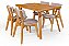 Conjunto Mesa Retangular Ripada Liz 120x80 com 4 Cadeiras em Linho Bege - Imagem 1