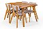 Conjunto Mesa Retangular Ripada Liz 120x80 com 4 Cadeiras em Linho Bege - Imagem 4