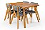 Conjunto Mesa Retangular Ripada Liz 120x80 com 4 Cadeiras em Linho Cinza - Imagem 4