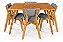 Conjunto Mesa Retangular Ripada Liz 120x80 com 4 Cadeiras em Linho Cinza - Imagem 5