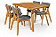 Conjunto Mesa Retangular Ripada Liz 120x80 com 4 Cadeiras em Linho Cinza - Imagem 1