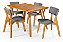 Conjunto Mesa Retangular Ripada Liz 120x80 com 4 Cadeiras em Linho Cinza - Imagem 6