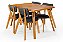 Conjunto Mesa Retangular Ripada Liz 120x80 com 4 Cadeiras em Linho Grafite - Imagem 4
