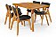 Conjunto Mesa Retangular Ripada Liz 120x80 com 4 Cadeiras em Linho Grafite - Imagem 1