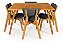 Conjunto Mesa Retangular Ripada Liz 120x80 com 4 Cadeiras em Linho Grafite - Imagem 5