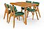 Conjunto Mesa Retangular Ripada Liz 120x80 com 4 Cadeiras em Linho Verde - Imagem 1