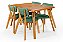 Conjunto Mesa Retangular Ripada Liz 120x80 com 4 Cadeiras em Linho Verde - Imagem 4