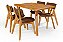 Conjunto Mesa Retangular Ripada Liz 120x80 com 4 Cadeiras em Linho Marrom - Imagem 1