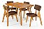 Conjunto Mesa Retangular Ripada Liz 120x80 com 4 Cadeiras em Linho Marrom - Imagem 5