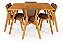 Conjunto Mesa Retangular Ripada Liz 120x80 com 4 Cadeiras em Linho Marrom - Imagem 4