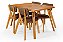 Conjunto Mesa Retangular Ripada Liz 120x80 com 4 Cadeiras em Linho Marrom - Imagem 3