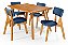 Conjunto Mesa Retangular Ripada Liz 120x80 com 4 Cadeiras em Linho Azul - Imagem 6