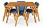 Conjunto Mesa Retangular Ripada Liz 120x80 com 4 Cadeiras em Linho Azul - Imagem 5