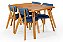 Conjunto Mesa Retangular Ripada Liz 120x80 com 4 Cadeiras em Linho Azul - Imagem 4