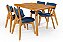 Conjunto Mesa Retangular Ripada Liz 120x80 com 4 Cadeiras em Linho Azul - Imagem 1