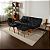 Sofa Cama Caribe Preto Casal 3 Lugares + 2 Banquetas em Suede - Imagem 2