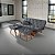 Sofa Cama Caribe Casal Cinza 3 Lugares + 2 Banquetas em Suede - Imagem 2