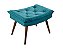 Sofa Cama Azul Turquesa Casal 3 Lugares Caribe + 2 Banquetas em Suede - Imagem 7