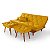 Sofa Cama Amarelo Mostarda Casal 3 Lugares Caribe + 2 Banquetas em Suede - Imagem 4