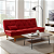 Sofá Cama Caribe Casal Vermelho Reclinável 3 Posições em Suede - Imagem 2