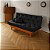 Sofá Cama Caribe Casal Preto Reclinável 3 Posições em Suede - Imagem 3