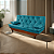 Sofá Cama Caribe Casal Azul Turquesa Reclinável 3 Posições Suede - Imagem 2