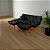 Sofá Cama Courino Preto Reclinável Caribe + Duas Banquetas Rubi - Imagem 4