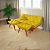 Sofá Cama Courino Amarelo Reclinável Caribe + Duas Banquetas Rubi - Imagem 4
