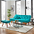 Sofá Cama Courino Azul Turquesa Reclinável Caribe + Duas Banquetas - Imagem 3