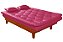 Sofá Cama Courino Rosa Pink Reclinável Zargo 3 Posições - Imagem 2