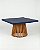 Mesa Laqueada Azul Marinho, 150x150cm - Pé Ripado - Imagem 1
