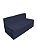 Banco futon encosto - Veludo Azul - Imagem 1