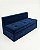 Banco Futon com encosto - Veludo Azul - Imagem 1