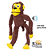 Brinquedo Mordedor Pelúcia Macaco Grande Com Apito 40 cm - Savana Pet    ref:DOG225 - Imagem 1